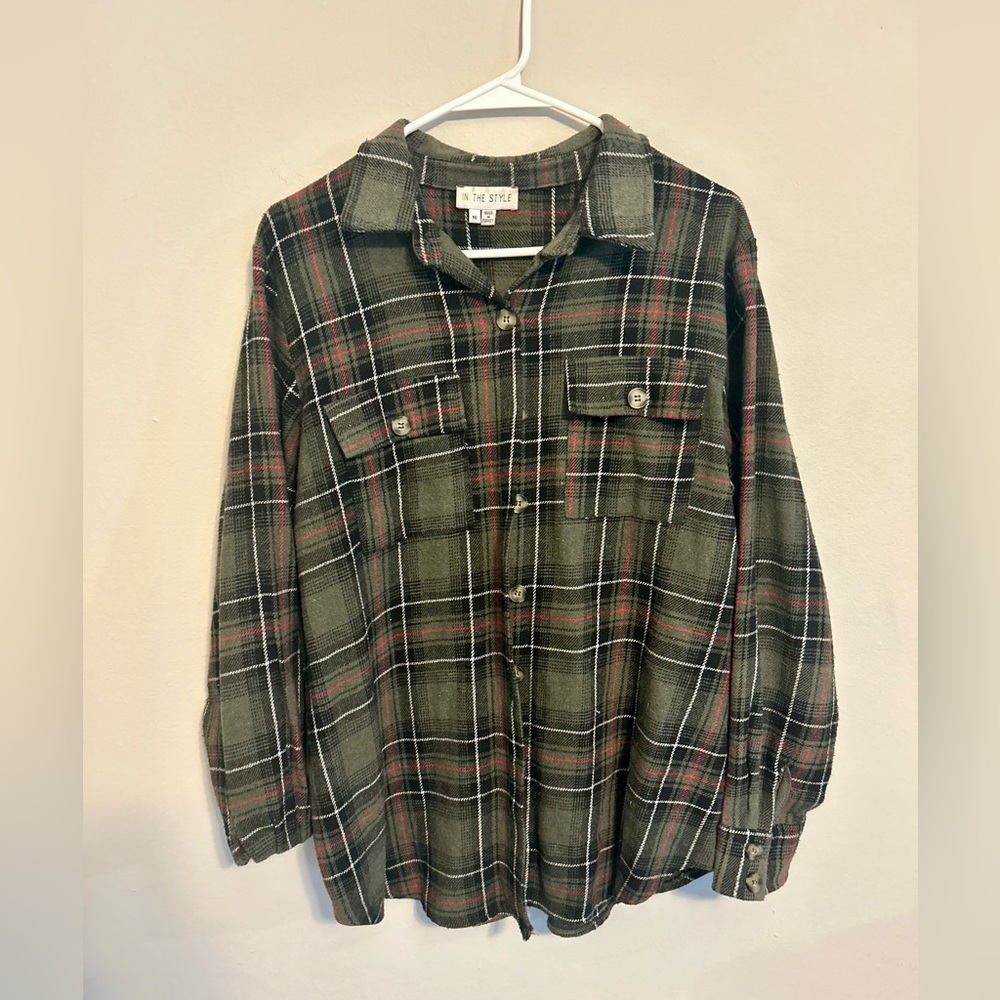 Green Flannel; ‘In The Style’ UK ASOS brand, uk 16